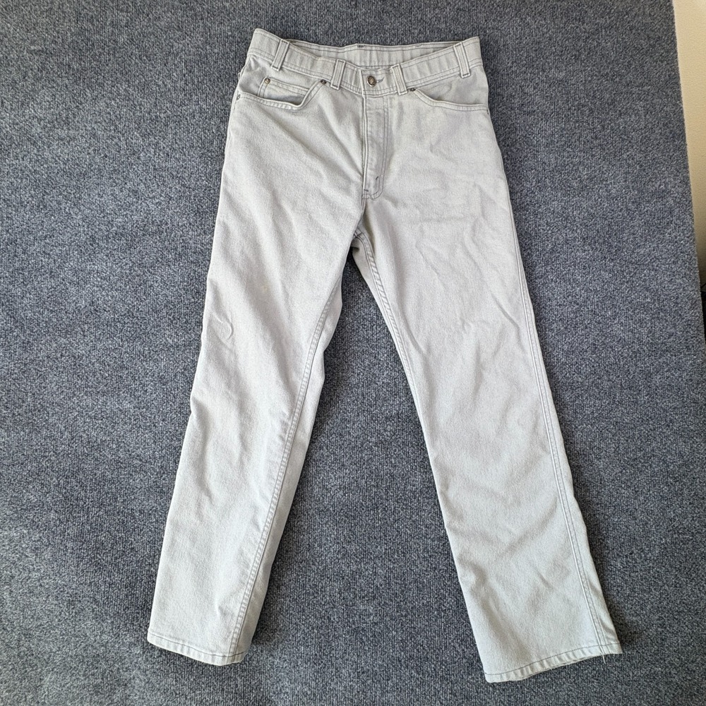 Vintage Levi's Skosh More Room Pants Mens 30x29.5 Gray Logo‎ Cotton Straight Leg